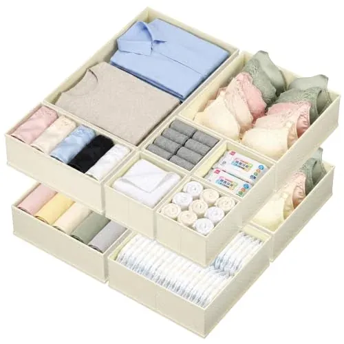 Clothes Drawer Organizers, 10-Pack or 18-Pack