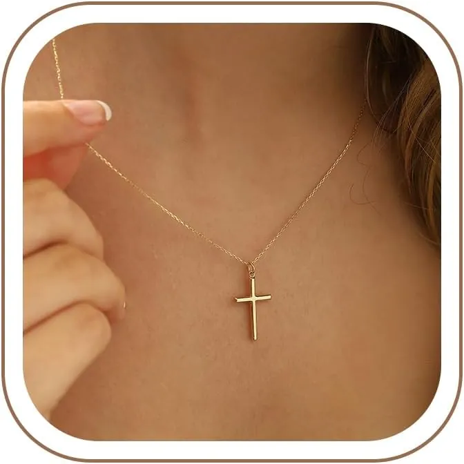 MONOZO Dainty Cross Necklace