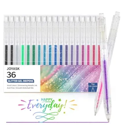 36-Count Joyask Vibrant Retractable Glitter Gel Pens