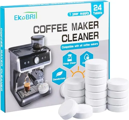 EKoBRIT Coffee Machine Cleaner & Descaler Tablets 24-Count