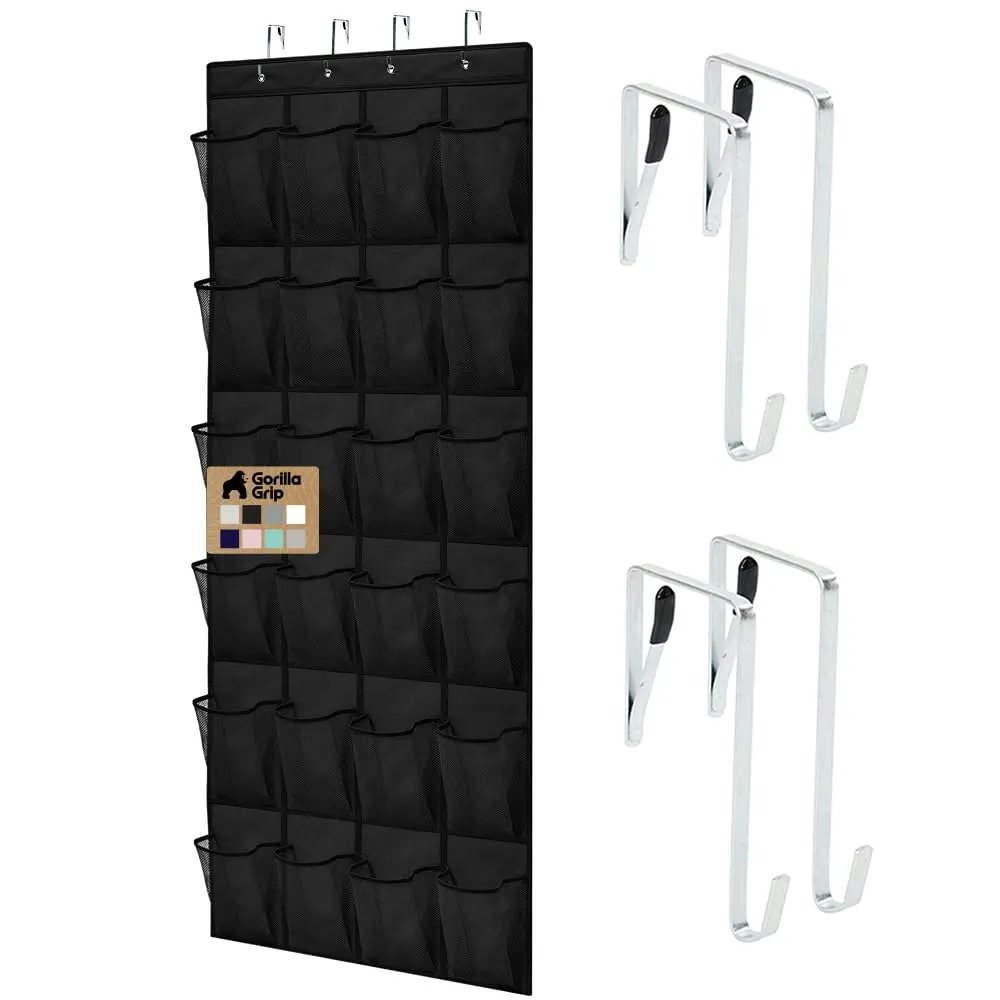 Gorilla Grip Over-the-Door Shoe Organizer w/ 24 Mesh Pockets