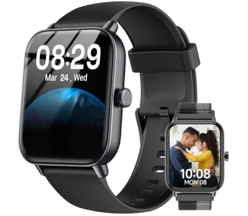 Quican 1.85" Smart Watch for Men and Women with Alexa Built-in, Android & iPhone Compatible