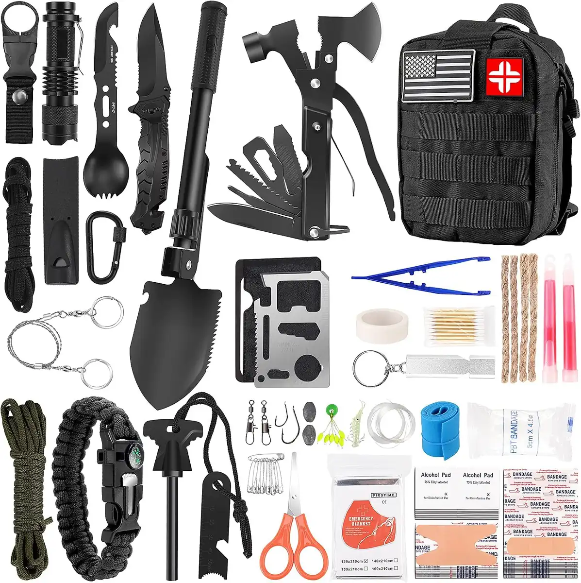 LUXMOM 142-Piece Emergency Survival & First Aid Kit