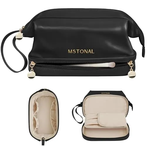 MSTONAL Double Layer Travel Makeup Bag