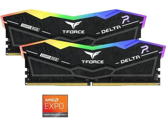 Team T-Force Delta RGB 32GB (2 x 16GB) DDR5 5200 (PC5 41600) Desktop Memory Model FF3D532G5200HC40CDC01