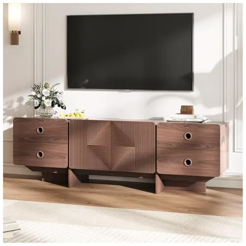 JOINICE 66" Fluted Mid Century Modern TV Stand