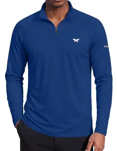 COOFANDY Mens Quarter Zip Pullover Long Sleeve