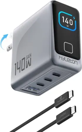 hyleton 140W 4-Port PD 3.2/AVS USB-C MacBook Pro Charger