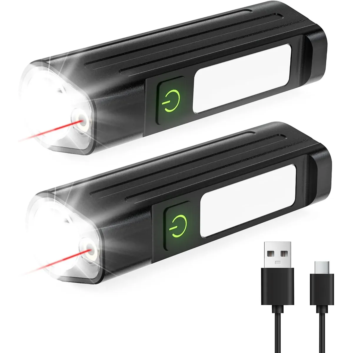 AdamStar Rechargeable EDC Flashlight 2 Pack