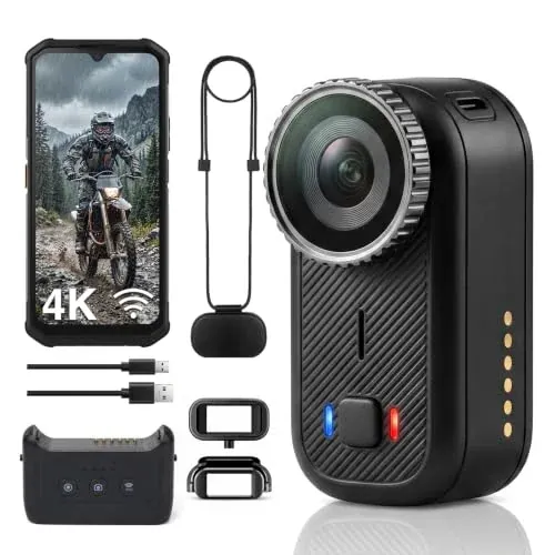 Yacdelo 4K Mini Action Camera IP68 Waterproof 64GB