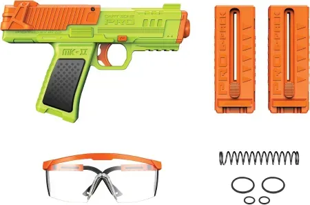 Dart Zone Pro-Series MK-2 Dart Blaster w/ 12 Nitroshot+ Darts, Two Clips