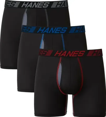 3-Pack Hanes Men's Underwear Long-Leg Boxer Briefs Pack