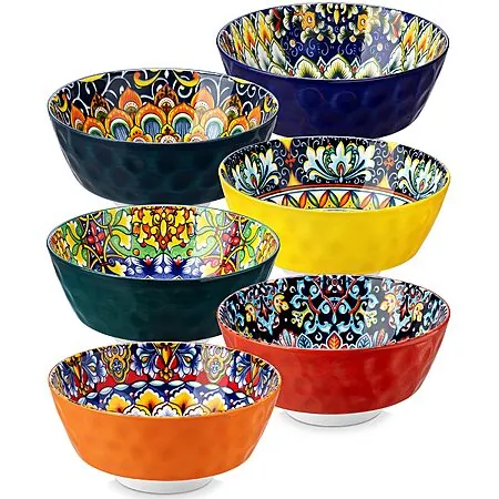6-pc 26-oz vancasso Bohemian Ceramic Cereal/Soup/Salad Bowls