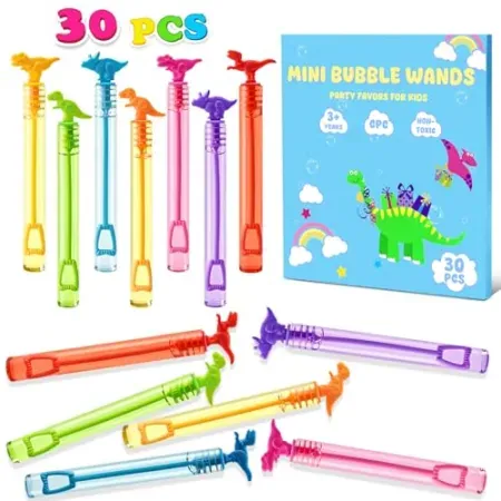 Genuvi 30-Pack Dinosaur Mini Bubble Wands