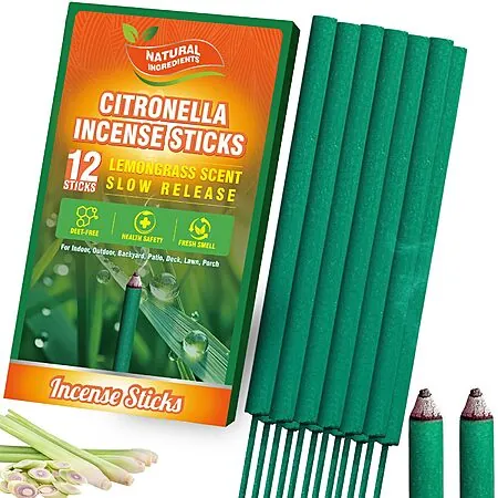 FIRIK Citronella Mosquito Repellant Incense (12 Large Sticks or 48 Coils)