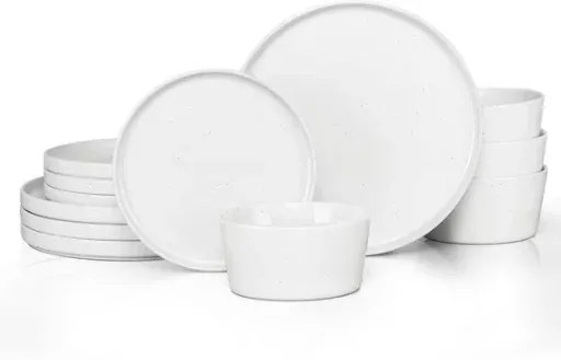 Vesteel 12 Pc Stoneware Dinnerware Sets for 4