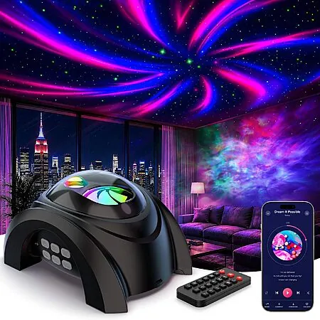 Rossetta Dual Lens Galaxy Projector w/ Bluetooth, White Noise & Remote