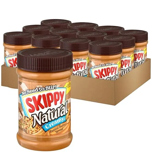 SKIPPY Natural Creamy Peanut Butter Spread 15 oz. (12 Pack)