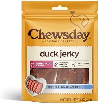 8-Oz Chewsday Tender Dog Treats (Duck Jerky)