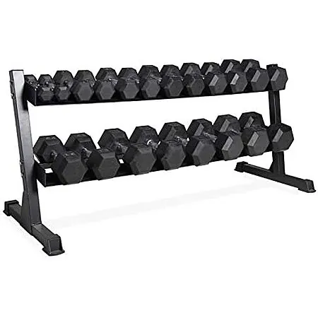 550-Lb CAP Dumbbell Set w/ Horizontal 2-Tier Rack
