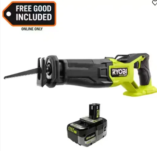 Ryobi ONE+ HP 18V Brushless Cordless Reciprocating Saw with 4.0 Ah HIGH PERFORMANCE Battery