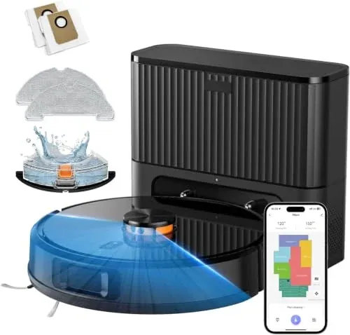VONKO 8000Pa Self-Emptying Robot Vacuum and Mop with LiDAR Navigation
