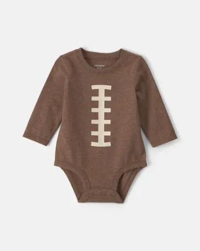 Baby Boy Football Long-Sleeve Graphic Bodysuit