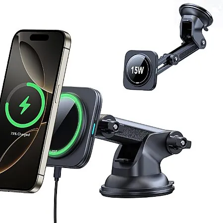 Prime Members: ESR 15W Smartphone Magnetic MagSafe Car Mount Charger (Black)