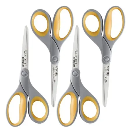 4-Pack Westcott 8" Straight Titanium Bonded Scissors