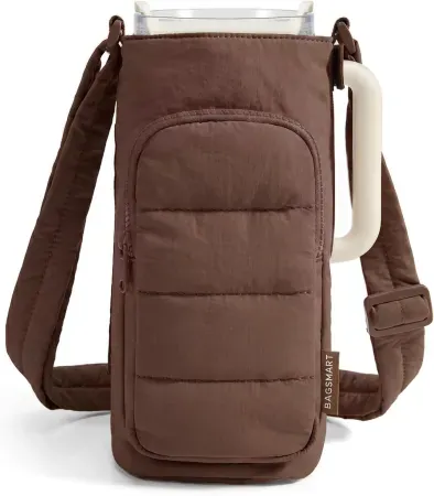 BAGSMART Magnetic Crossbody 40oz Water Bottle Holder w/ Strap