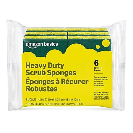 6-Pk Amazon Basics Scrub Sponges (Heavy Duty)