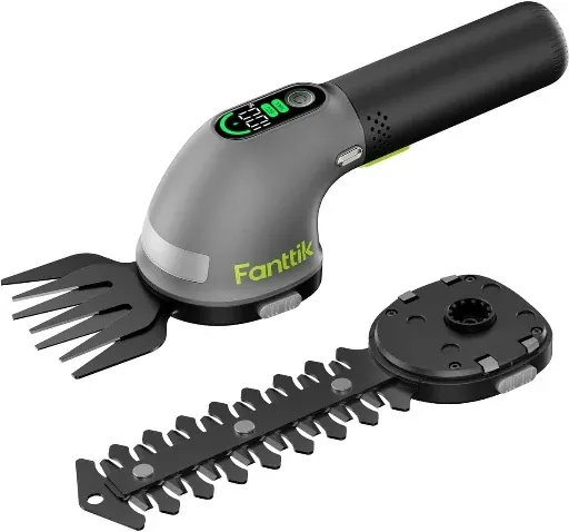 Fanttik Z10 Pro Cordless Hedge Trimmer 6” Shrubbery Trimmer & 3.5” Grass Shear