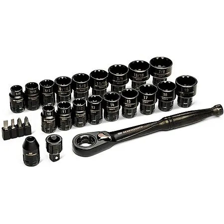 25-Pc GEARWRENCH 3/8" Drive Pass Through Ratchet & Socket Set