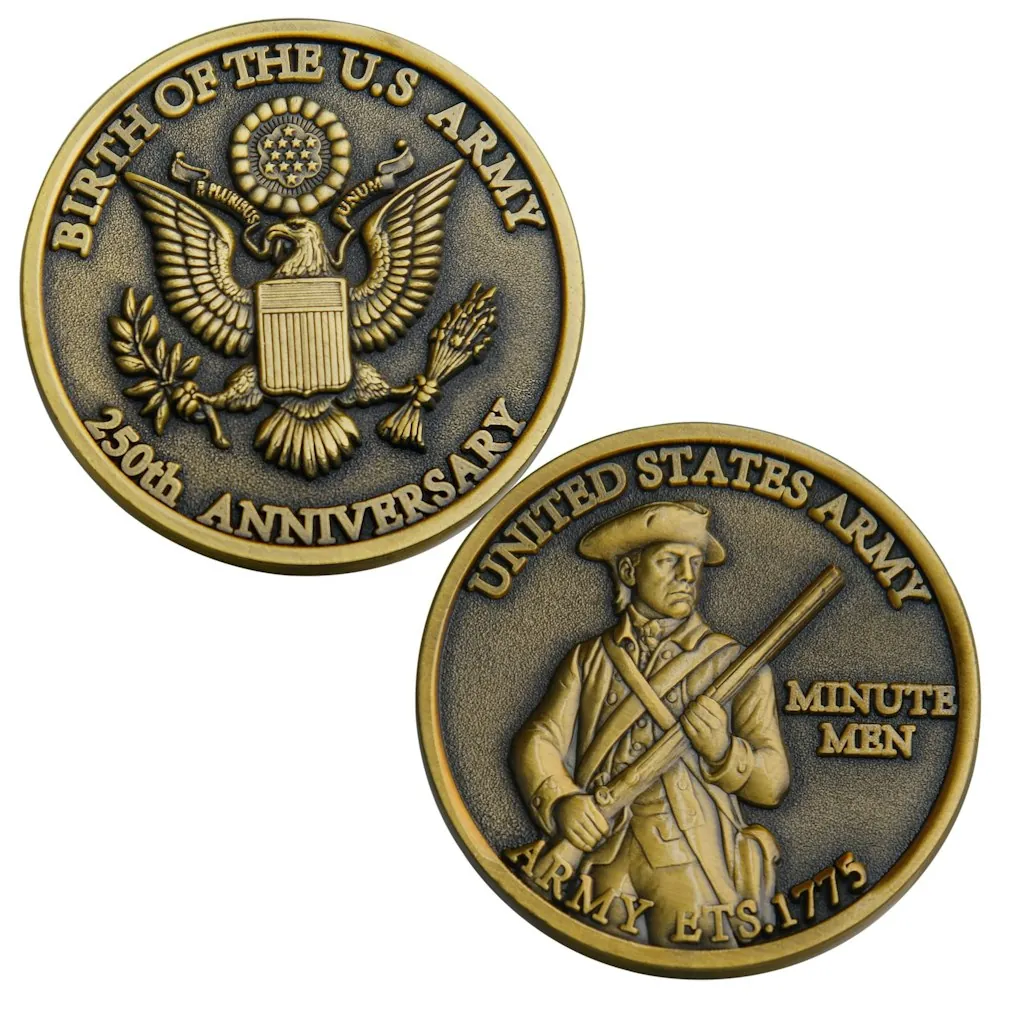 Army 250th Anniversary Gold-Plated 1.57" Challenge Coin