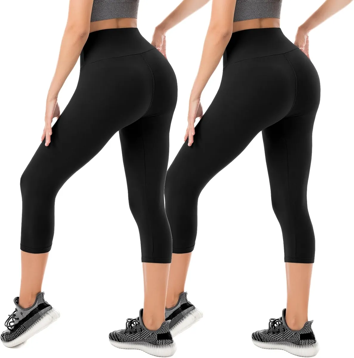 High Waisted Capri Leggings 2-Pack
