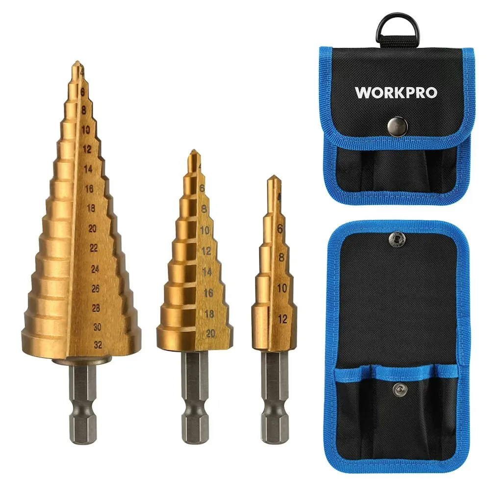 WorkPro 3-Piece Step Drill Bit Set