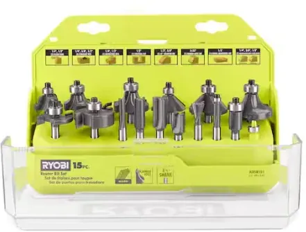 RYOBI Shank Carbide Router Bit Set (15-Piece)
