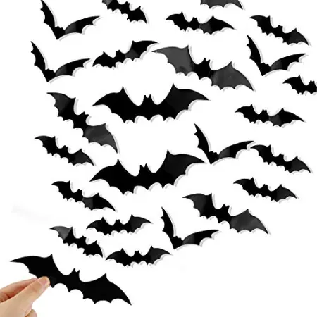 120-Piece DIYASY Halloween Bat Stickers Wall Decor (4 sizes)