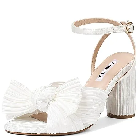 VIMISAOI Women's Bow Block Heel Ankle Strap Sandals (Various)