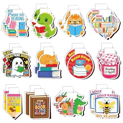 Magnetic Bookmarks for Reading 24 Pack