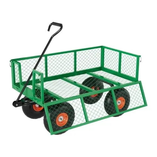 Garvee Garden Carts 500 LBS Capacity Heavy Duty Steel Garden Wagon Cart