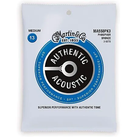 3-Pack Martin Acoustic Guitar Strings (Superior Performance 92/8 Medium)