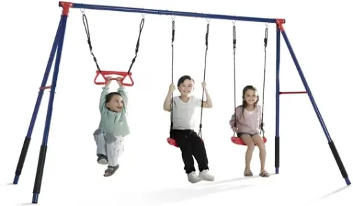 Delta Children FunZone Outdoor Metal 3-Piece Swing Set