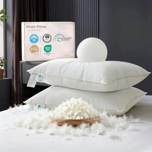 FARINA Goose Feather Down Pillows -Set of 2