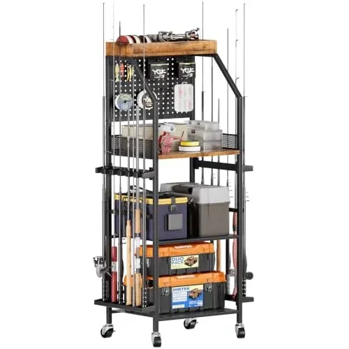 4-Tier Fishing Rod Holder Rack