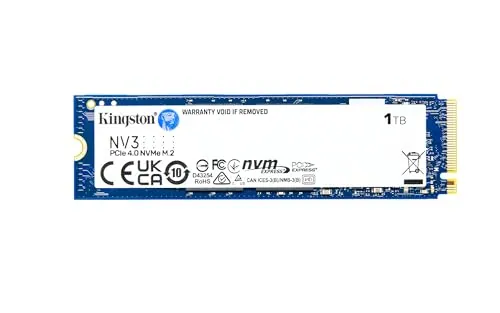 Kingston NV3 1TB M.2 2280 NVMe SSD | PCIe 4.0 Gen 4x4 | Up to 6000 MB/s | SNV3S/1000G | Gen 4x4 NVMe SSD