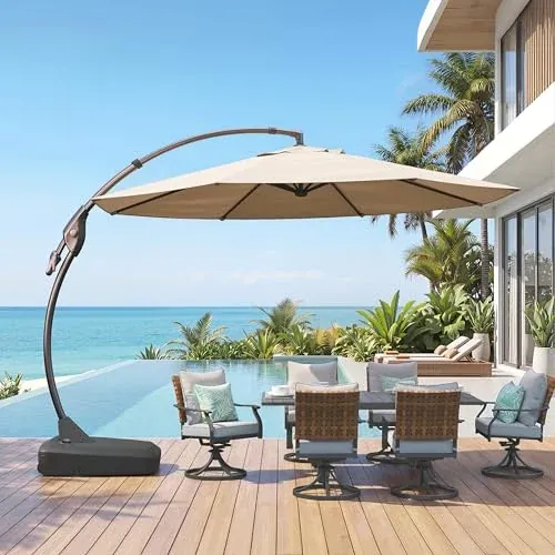 Grand patio 11FT Cantilever Round Umbrella with Base