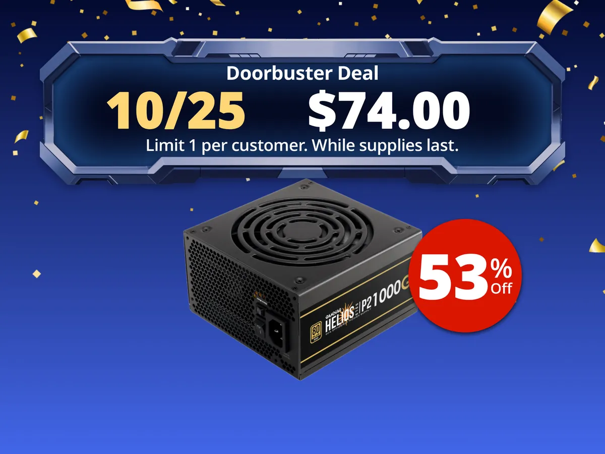 Gamdias HELIOS P2-1000G 1000 W ATX 3.1 Compatible Full Modular APFC with PF value of 0.99 PFC Power Supply