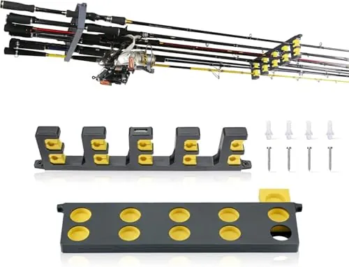 Booms Fishing 10-Rod Ceiling/Wall Mount Fishing Rod Holder