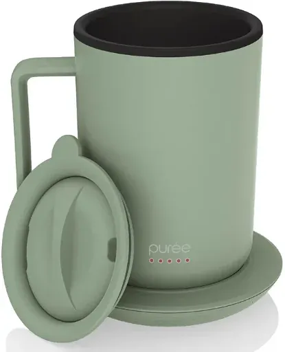 Tzumi Puree 12oz Stainless Steel Self-Heating Coffee Mug